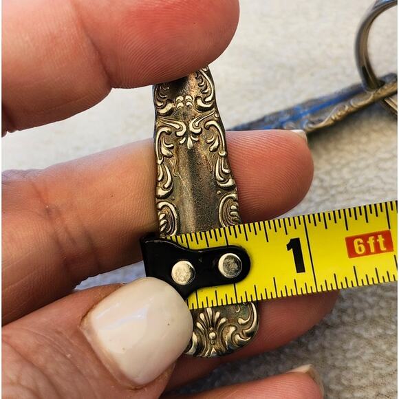 Set 2 Vintage Silver Silverware Back Key Chains Flatware Novelty - Picture 5 of 5